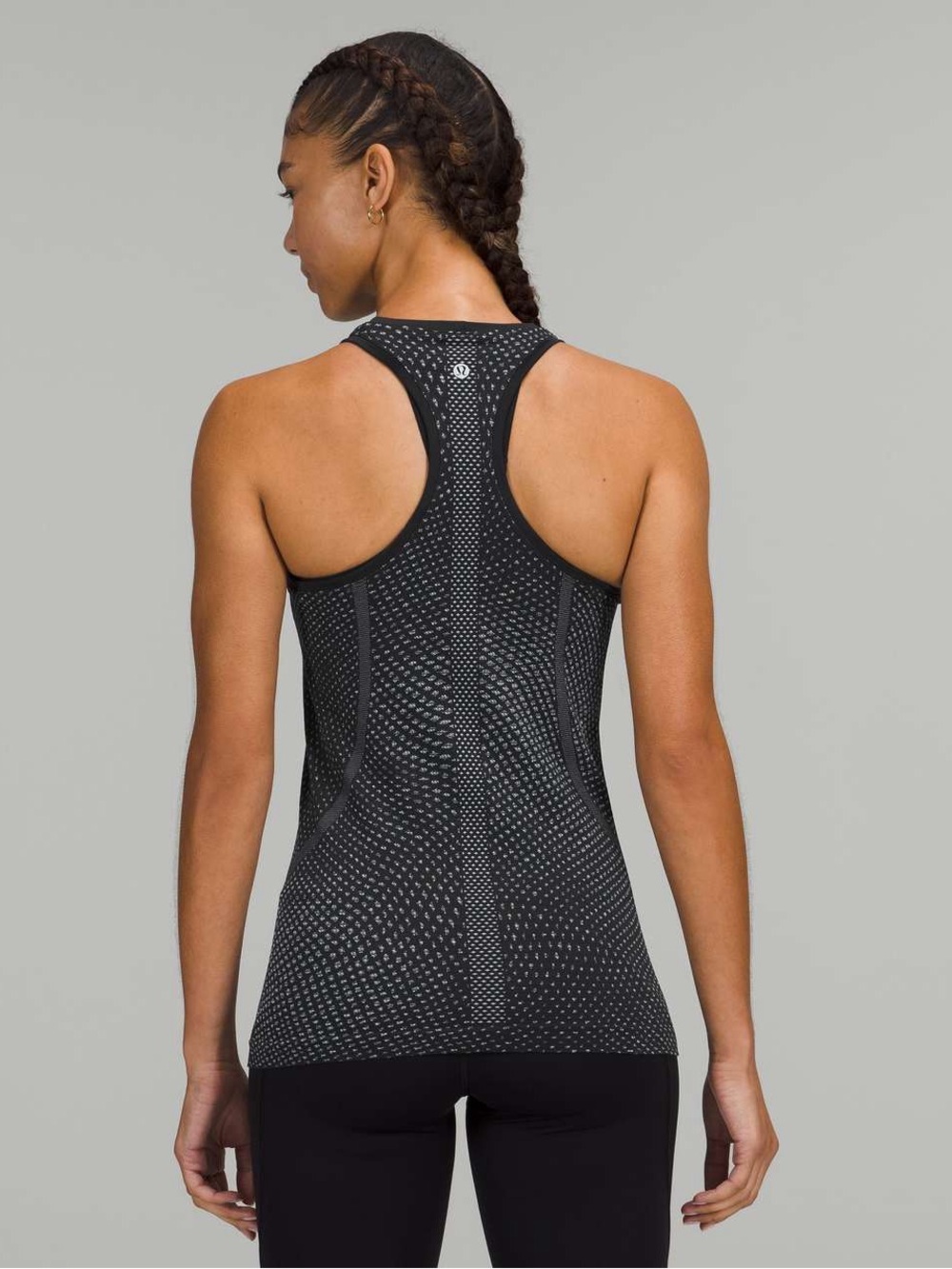 NWT lululemon black and White Micro Dot Swiftly Tank size 10 - Picture 2 of 10